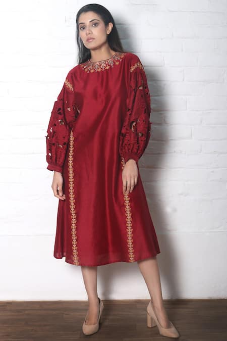 Chandrima Chanderi Midi Dress 