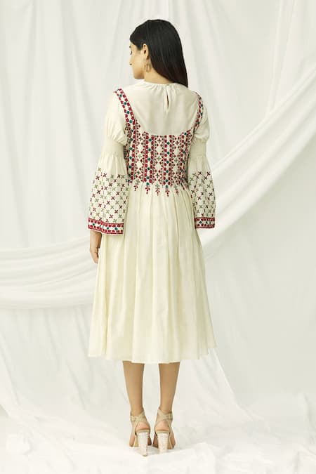 Chandrima Chanderi Pleated Dress 