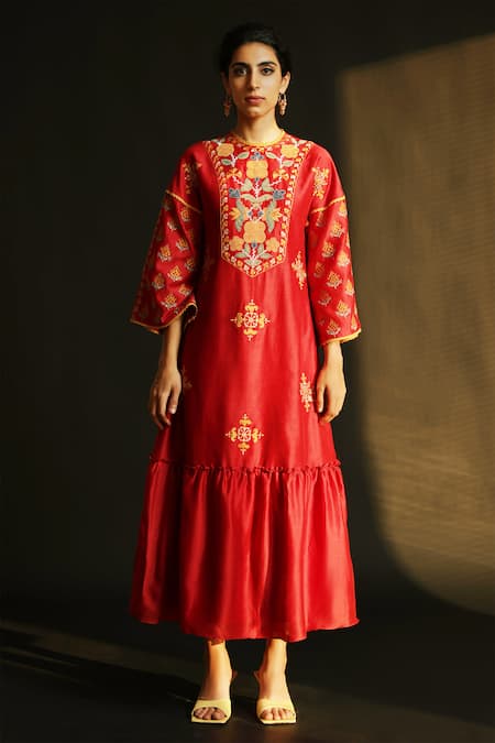 Chandrima Chanderi Midi Dress 