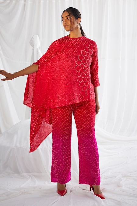 Twenty Nine Crushed Raidaana Silk Cape Top 