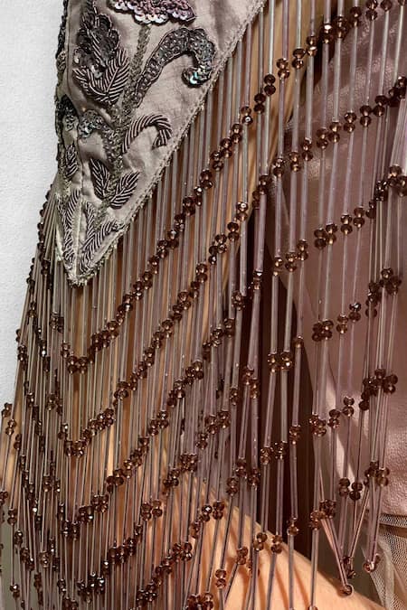 Shop Jade By Ashima Purple Net, Georgette Round Pre-stitched Saree Gown With Cape Online at Aza Fashions Shop_Jade By Ashima_Purple Net, Georgette Round Pre-stitched Saree Gown With Cape_Online_at_Aza_Fashions