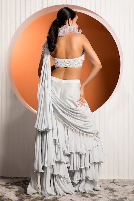 Jade By Ashima Ophelia Rose Pant Saree With Blouse 