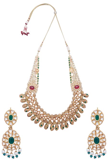 Khushi Jewels Kundan necklace with earrings 