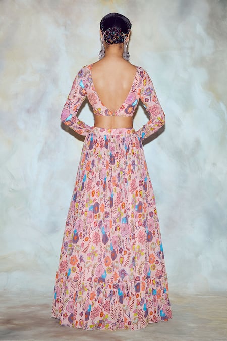 Diyarajvvir Printed Crop Top & Skirt Set 