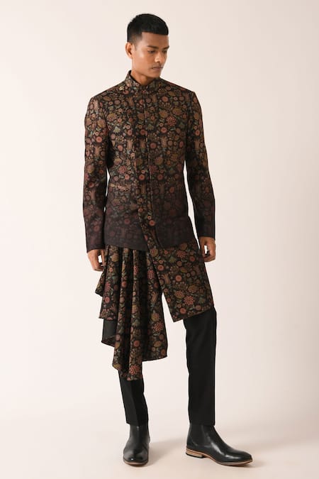 Dhruv Vaish Printed Hybrid Sherwani  Set 