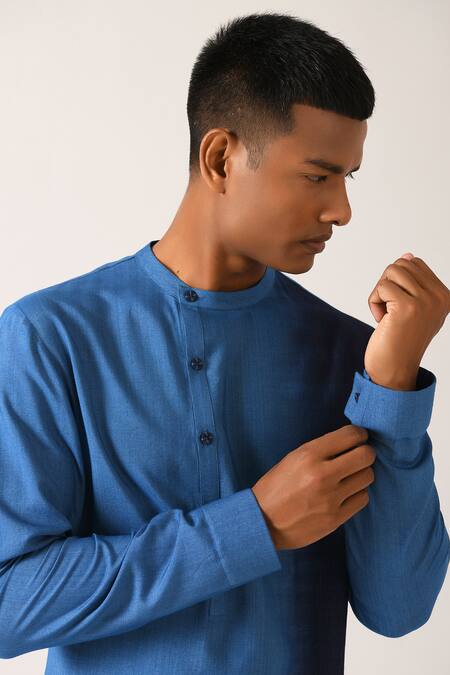 Buy_Dhruv Vaish_Beige Cotton Silk Kurta Set_Online_at_Aza_Fashions