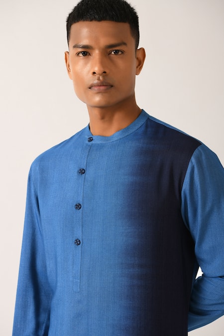 Shop_Dhruv Vaish_Beige Cotton Silk Kurta Set_Online_at_Aza_Fashions