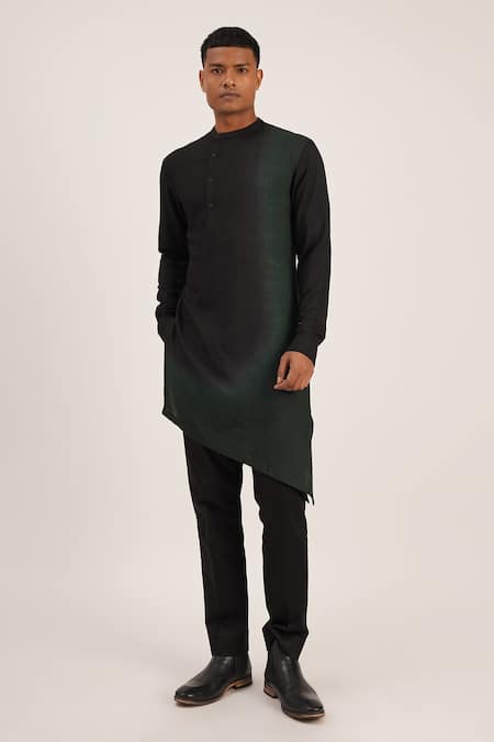 Black cotton best sale asymmetric kurta