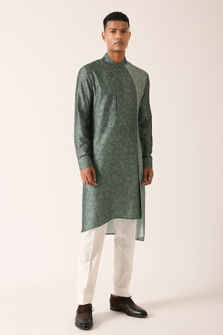 Dhruv Vaish Cotton Silk Printed Kurta Set 