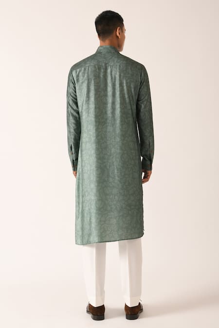 Shop Dhruv Vaish Beige Cotton Silk Printed Kurta Set at Aza Fashions Shop_Dhruv Vaish_Beige Cotton Silk Printed Kurta Set _at_Aza_Fashions