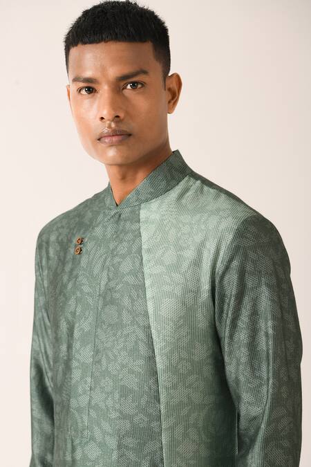 Buy Dhruv Vaish Beige Cotton Silk Printed Kurta Set Online at Aza Fashions Buy_Dhruv Vaish_Beige Cotton Silk Printed Kurta Set _Online_at_Aza_Fashions