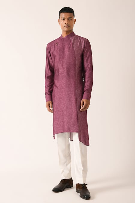 Dhruv Vaish Cotton Silk Printed Kurta Set 