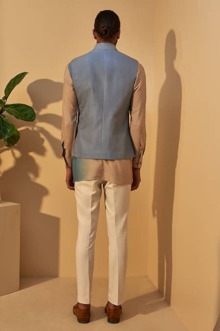 Dhruv Vaish Silk Bundi with Kurta 