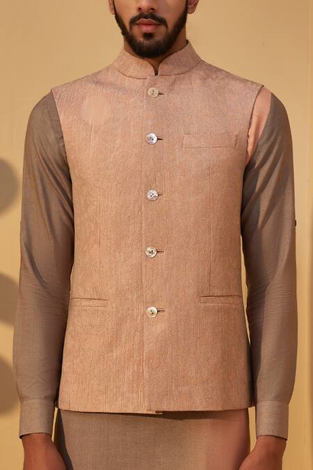 Buy Dhruv Vaish Pink , Cotton Bundi With Kurta Online at Aza Fashions Buy_Dhruv Vaish_Pink , Cotton Bundi With Kurta _Online_at_Aza_Fashions