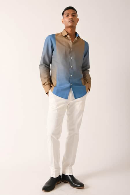 Dhruv Vaish Ombre Cotton Linen Shirt 