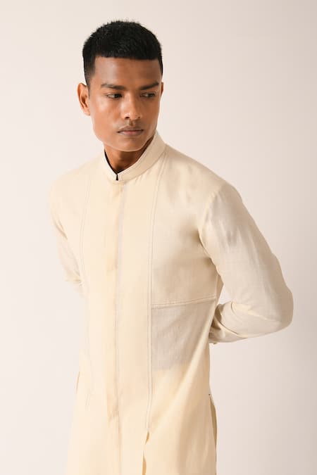 Buy Dhruv Vaish Beige Handloom Cotton Kurta Set Online at Aza Fashions Buy_Dhruv Vaish_Beige Handloom Cotton Kurta Set _Online_at_Aza_Fashions