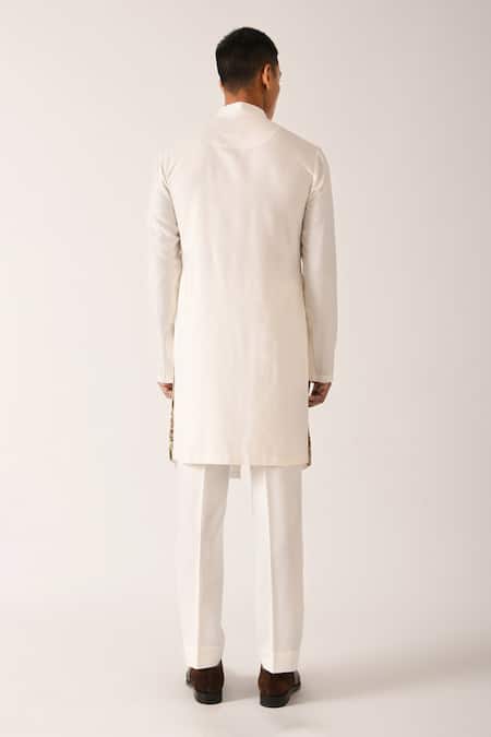 Shop Dhruv Vaish Beige Cotton Silk Kurta Set at Aza Fashions Shop_Dhruv Vaish_Beige Cotton Silk Kurta Set _at_Aza_Fashions