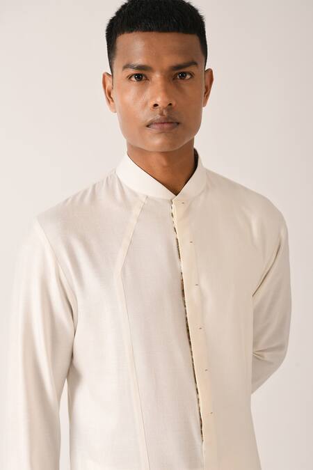 Buy Dhruv Vaish Beige Cotton Silk Kurta Set Online at Aza Fashions Buy_Dhruv Vaish_Beige Cotton Silk Kurta Set _Online_at_Aza_Fashions