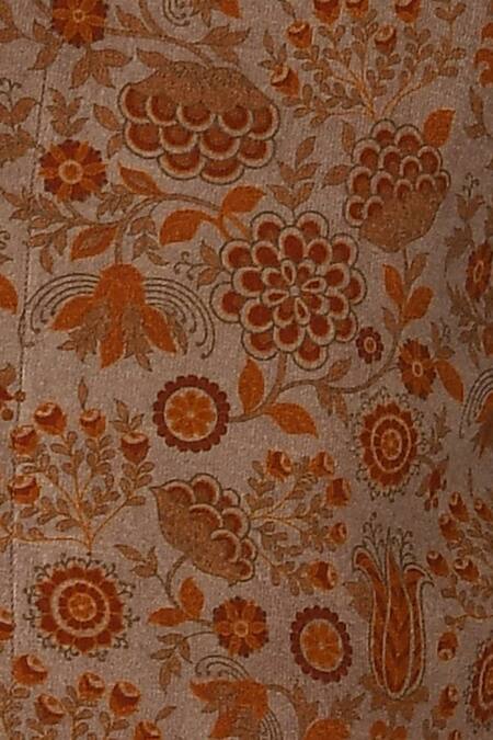 Dhruv Vaish_White Cotton Silk Printed Kurta Set_at_Aza_Fashions