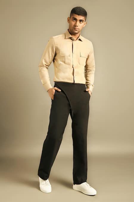 Dhruv Vaish Black Cotton Trousers 