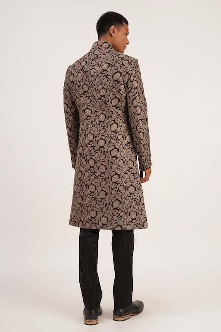 Dhruv Vaish Raw Silk Sherwani Set 