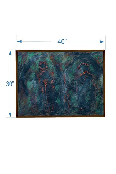 Shop_The Art House_Multi Color Canvas Handmade Abstract Painting_Online_at_Aza_Fashions