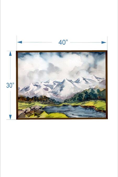 Shop_The Art House_Multi Color Canvas Digital Print Scenery Painting_Online_at_Aza_Fashions