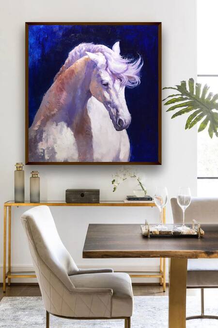 The Art House Multi Color Canvas Handmade Unicorn Painting