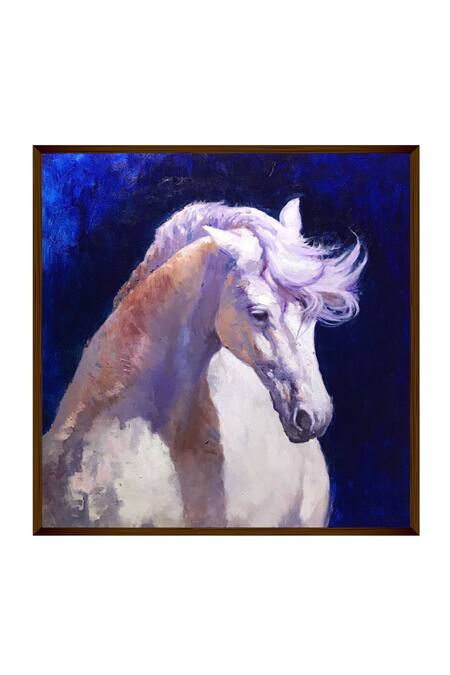 The Art House_Multi Color Canvas Handmade Unicorn Painting_Online_at_Aza_Fashions