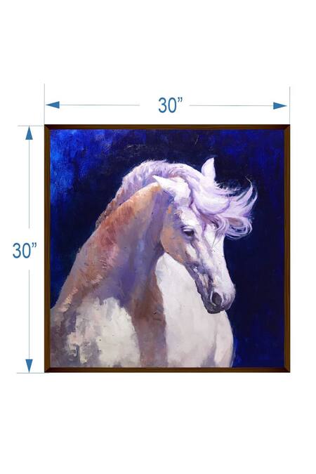 Shop_The Art House_Multi Color Canvas Handmade Unicorn Painting_Online_at_Aza_Fashions