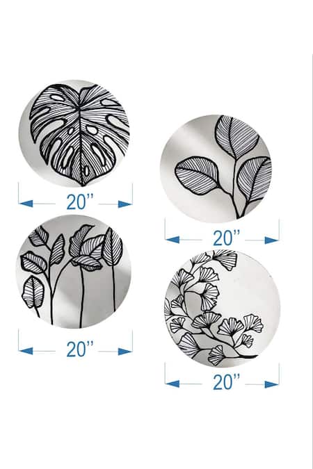 Buy_The Art House_Multi Color Canvas Digital Print Leaf Painting Set Of 4_Online_at_Aza_Fashions