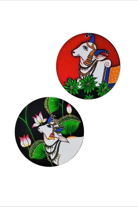 The Art House Multi Color Canvas Digital Print Pichwai Painting Set Of 2 Online at Aza Fashions The Art House_Multi Color Canvas Digital Print Pichwai Painting Set Of 2_Online_at_Aza_Fashions