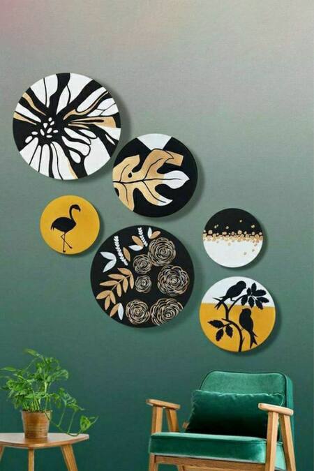 The Art House Multi Color Canvas Digital Print Painting Set Of 6 