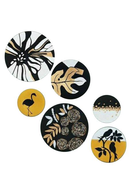 The Art House_Multi Color Canvas Digital Print Painting Set Of 6_Online_at_Aza_Fashions