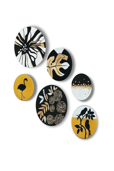 Shop_The Art House_Multi Color Canvas Digital Print Painting Set Of 6_Online_at_Aza_Fashions