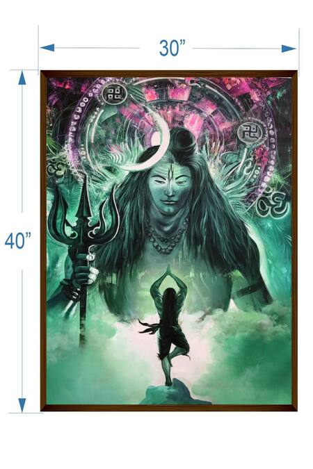 Buy_The Art House_Multi Color Canvas Digital Print Lord Mahadev Painting_Online_at_Aza_Fashions