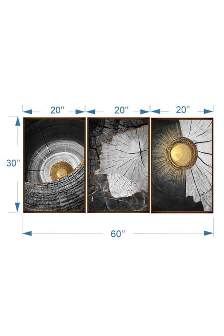 Shop_The Art House_Multi Color Canvas Handmade Abstract Painting Set Of 3_Online_at_Aza_Fashions