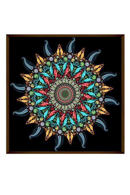 The Art House_Multi Color Canvas Handmade Mandala Painting_Online_at_Aza_Fashions