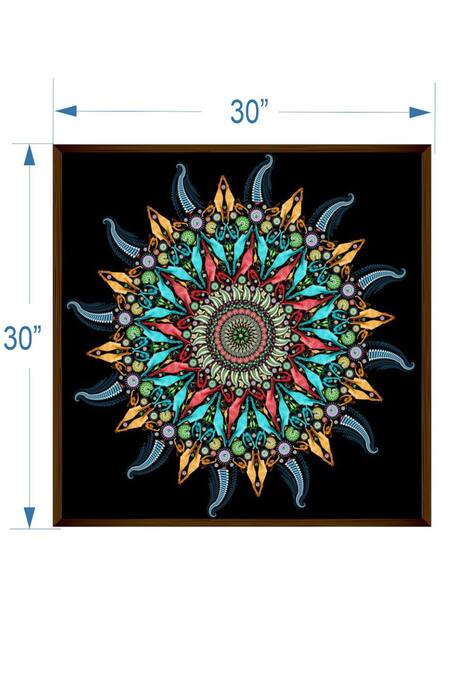 Shop_The Art House_Multi Color Canvas Handmade Mandala Painting_Online_at_Aza_Fashions