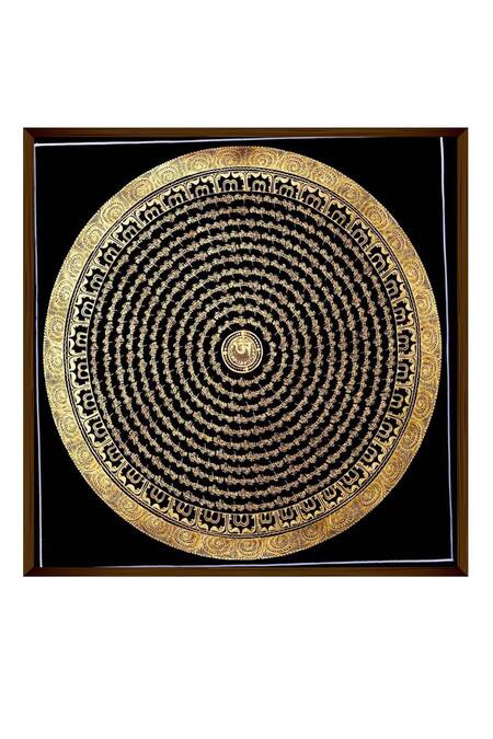 The Art House_Multi Color Canvas Handmade Om Mandala Painting_Online_at_Aza_Fashions