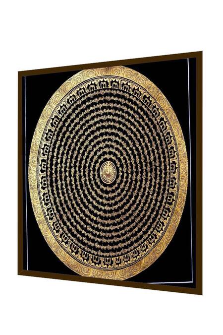 Buy_The Art House_Multi Color Canvas Handmade Om Mandala Painting_Online_at_Aza_Fashions