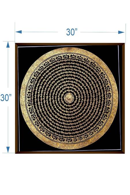 Shop_The Art House_Multi Color Canvas Handmade Om Mandala Painting_Online_at_Aza_Fashions