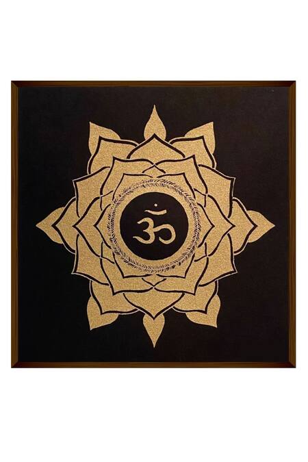 The Art House_Multi Color Canvas Digital Print Om Mandala Painting_Online_at_Aza_Fashions