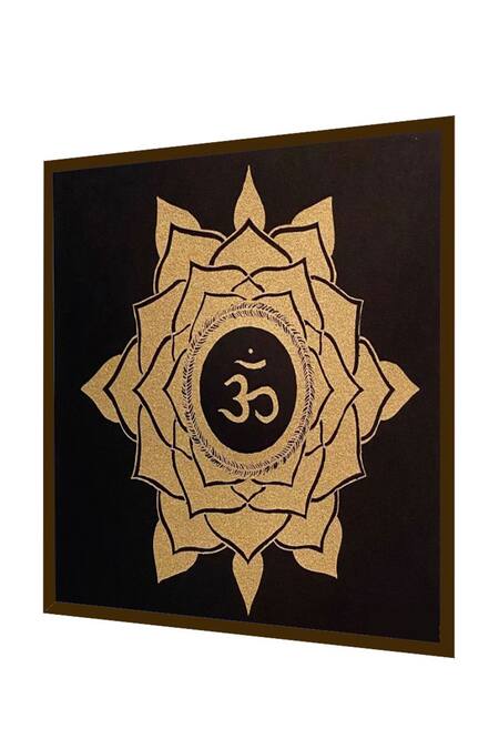 Shop_The Art House_Multi Color Canvas Digital Print Om Mandala Painting_Online_at_Aza_Fashions