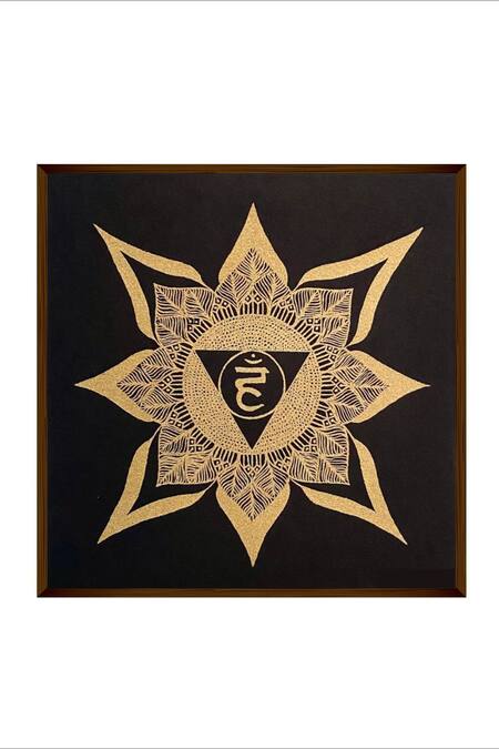 The Art House_Multi Color Canvas Digital Print Vishuddha Chakra Painting_Online_at_Aza_Fashions