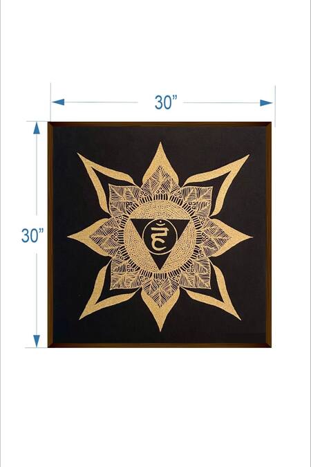 Buy_The Art House_Multi Color Canvas Digital Print Vishuddha Chakra Painting_Online_at_Aza_Fashions