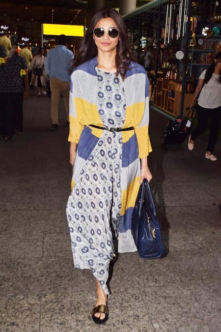 Soup By Sougat Paul Blue Crepe Round Draped Jumpsuit With Jacket 