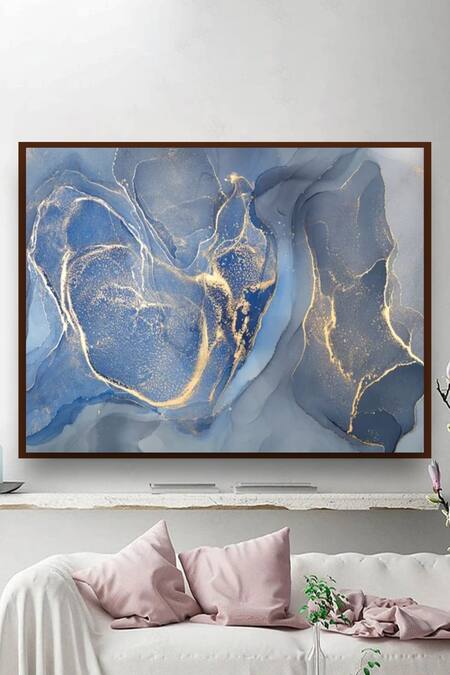 The Art House Multi Color Canvas Digital Print Fluid Art Painting 