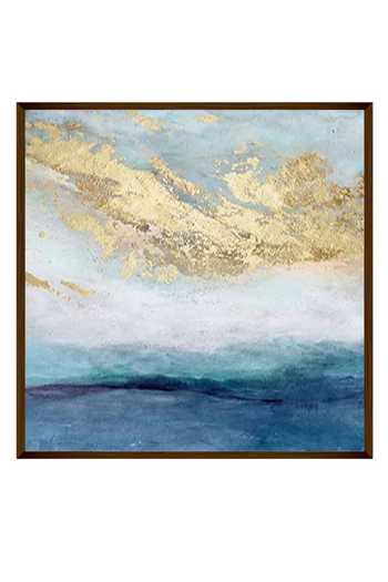 The Art House_Multi Color Canvas Digital Print Sea Side Painting_Online_at_Aza_Fashions