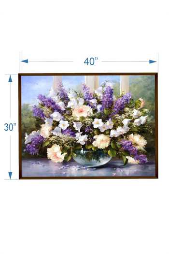 Shop_The Art House_Multi Color Canvas Digital Print Flower Pot Painting_Online_at_Aza_Fashions